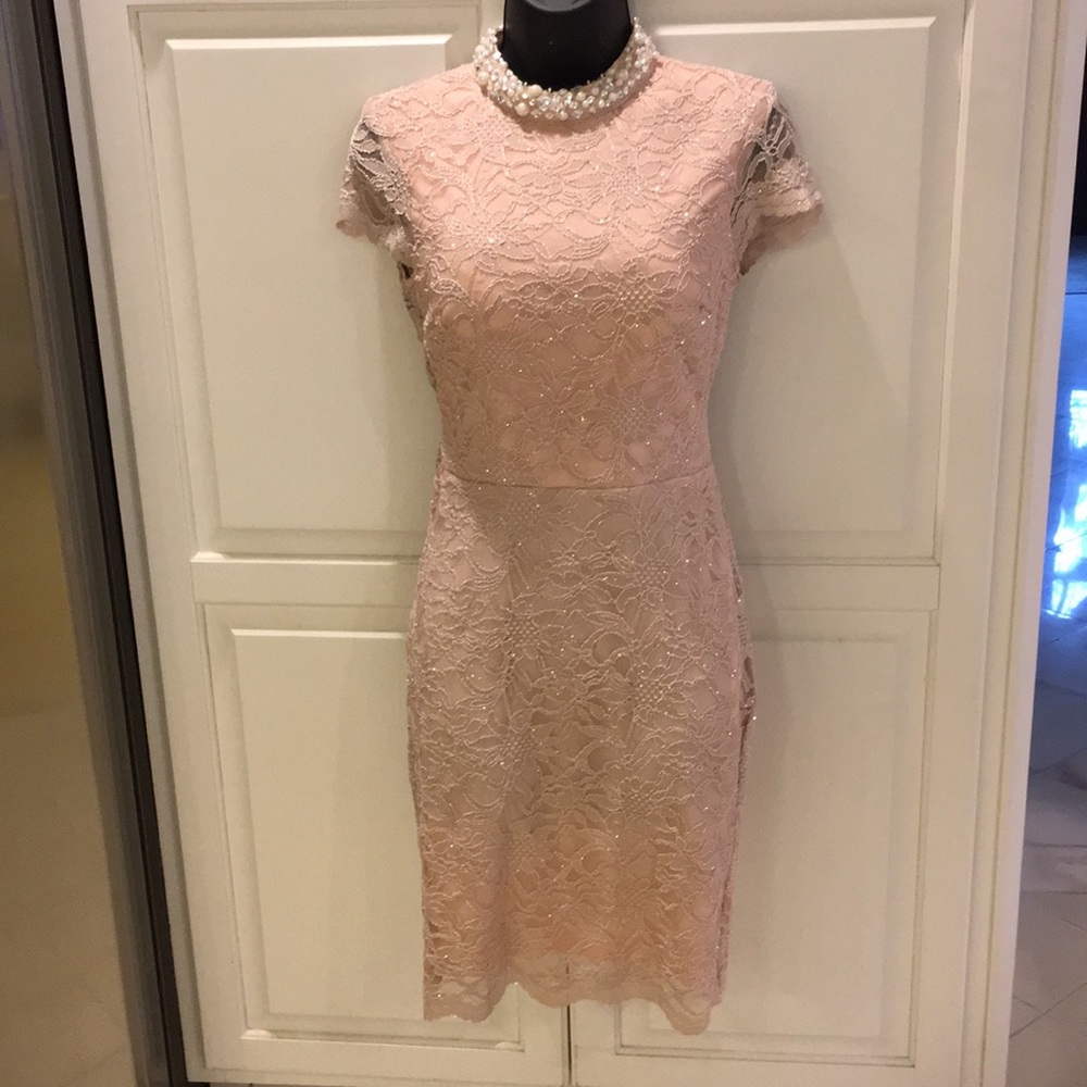 Pink OPEN BACK Nancy Drew-chic Dress with gems!!
